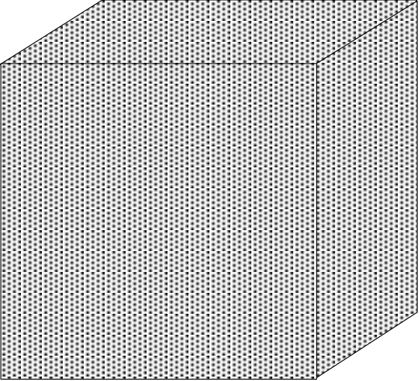 The image shows a pixelated representation of an open box with its lid off against a white background.