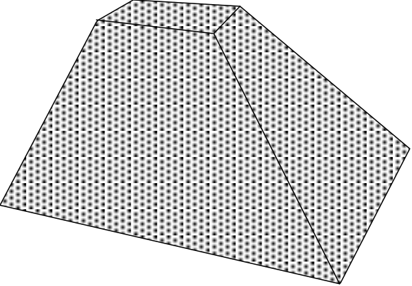 The image shows a black and white pixelated representation of an envelope with its flap open on top against a dark background.