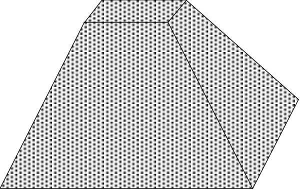 The image shows a black and white pixelated representation of an object that resembles a stylized letter "E".