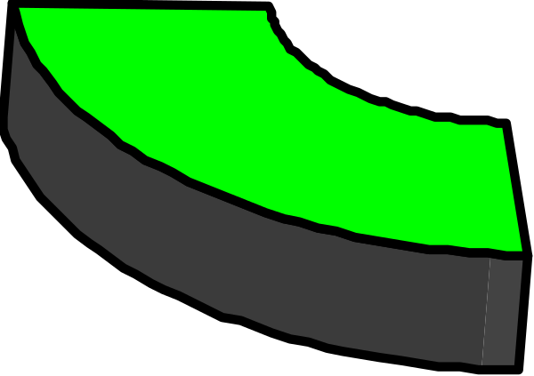 The image shows a green and black abstract design that resembles an eye with eyelashes on either side of it against a gray background.