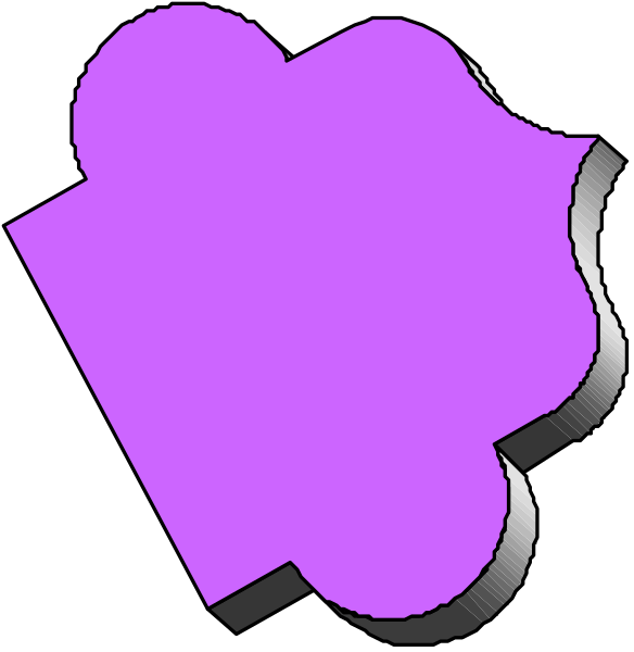 The images show a purple puzzle piece on top of another similar shape with an open book symbol below it against two black backgrounds in one image and three different shapes—a square, rectangle, and triangle—in the other.