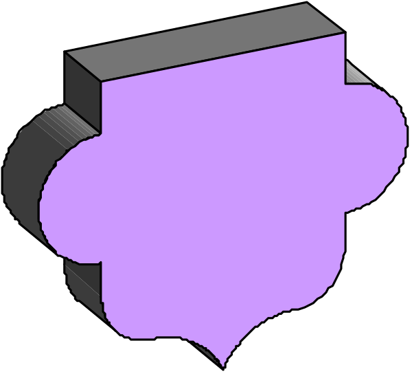 The image shows a purple cloud with an outline of a box on top against a black background.