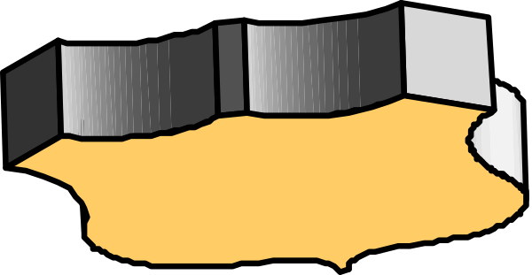 The image shows a black and white cartoon of an open book with pages spread out on either side to reveal its contents; there is no text present in this clip-art illustration.