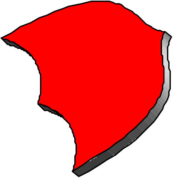 The image shows a red flag with two different designs on it: an abstract shape resembling a shield to its left side and what appears to be a stylized maple leaf design in white atop the flag, set against a black background.