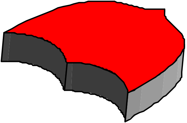 The image shows a red chair with black legs against an indistinct background.