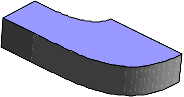 The image shows a pair of blue skis against a dark background with no other discernible elements present.