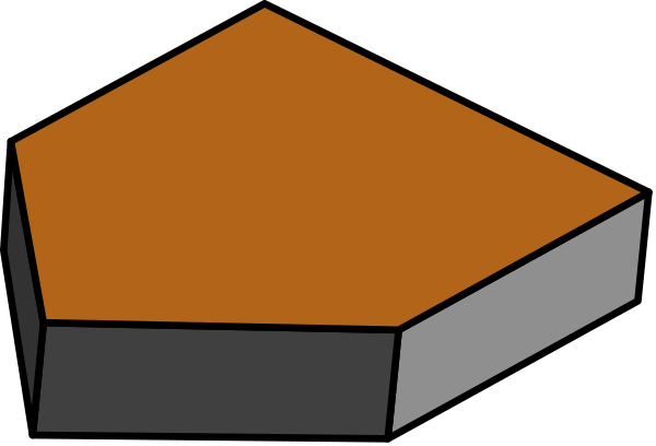 The image shows two orange boxes with a black border on top of each other against an indistinct background.
