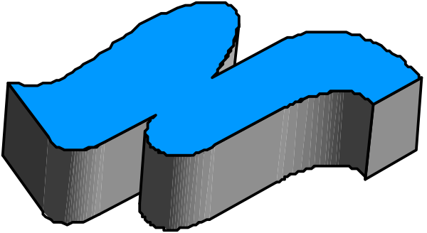 The image shows a stylized graphic of water with waves flowing over it against an abstract background that resembles mountains in shades of blue on top and gray at bottom.