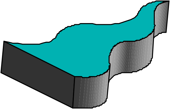 The image shows a stylized graphic of an abstract flame with blue coloring on what appears to be a black background.