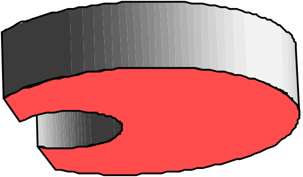 The image shows a red arrow pointing to an object that appears to be a light switch with two positions: on (red) and off (white).