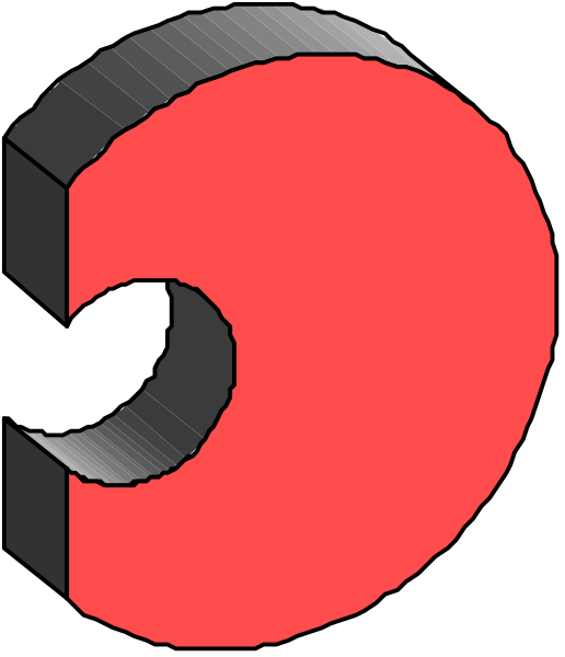 The image shows a red target with concentric circles inside it against an indistinct background.