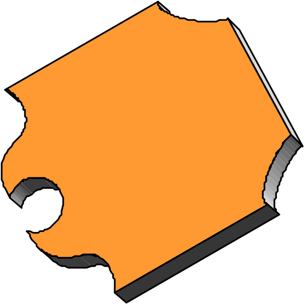 The image shows a puzzle piece with an orange background on its right side against black space where another matching piece should fit into it to complete the picture of what appears to be a jigsaw puzzle set in progress, suggesting that one more piece is missing and needs to be found or added for completion.