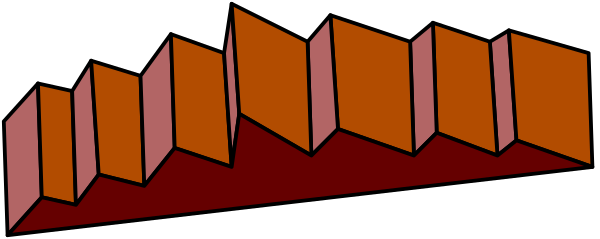 The image shows a red bar graph with five bars of varying heights on it against a gray background.