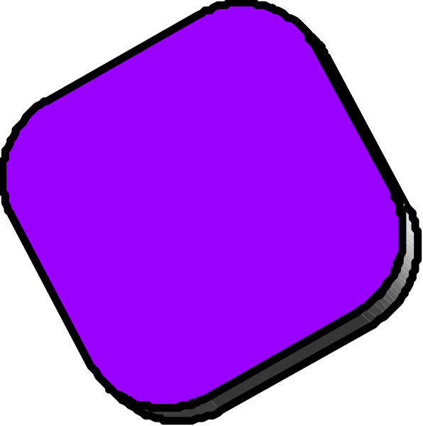 The image shows a purple square on top of another blue rectangle with two smaller squares inside it against a black background.
