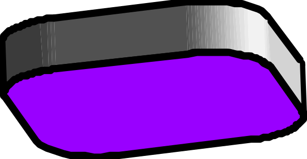 The image shows a purple object with two black lines on it against a grey background.
