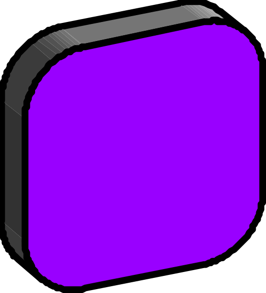The image shows a purple square with rounded corners on top of an abstract background that appears to be grayish-blue.