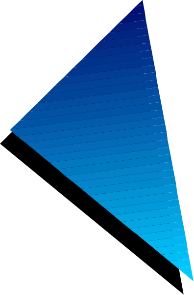 The image shows a blue abstract shape on top of another similar but darker shade of blue with an arrow pointing to it from below.