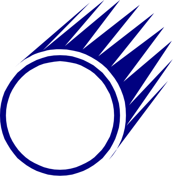 The image shows a blue circle with two black lines forming an arc above it on top of what appears to be dark backgrounds in both instances.