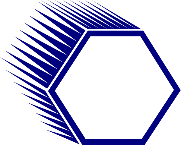 The image shows a hexagon with lines radiating from it against a dark background.