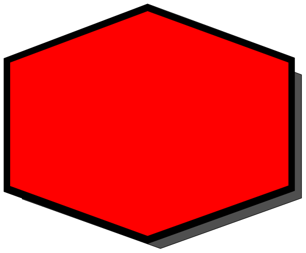 The image shows a red cube with an open top on its side against a black background.