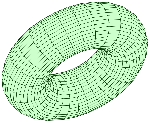 The image shows a green wireframe representation of an object that resembles a snake with its body coiled around itself in 3D space against a black background. There is no text present on this clip-art image, and it does not depict any actions or settings beyond the abstract geometric form representing the snakelike shape. The focus here is solely on the object's design within the wireframe model.