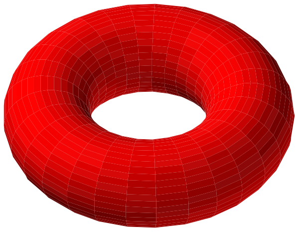 The image shows two red rings with a gray background.