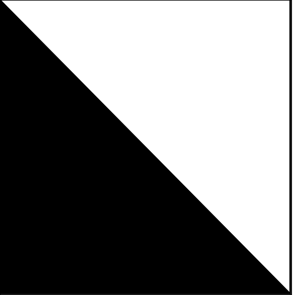 The image shows a black and white graphic of an abstract shape resembling a stylized letter 'A'.