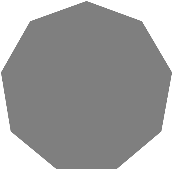 The image shows a simple black and white illustration of three hexagons with varying shades of gray inside them against an empty background.