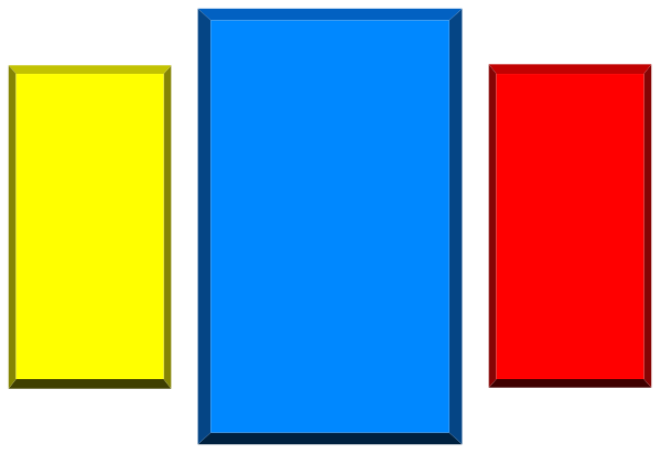 The image shows a pixelated representation of four rectangles with different colored backgrounds arranged vertically against a gray backdrop; there is no text present in this clip-art illustration.