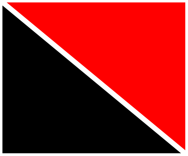 The image shows a red flag with white borders on it against an indistinct background.