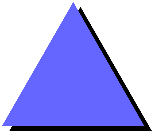 The image shows a simple geometric shape resembling an abstracted pyramid with two triangles on top of each other against a dark background.