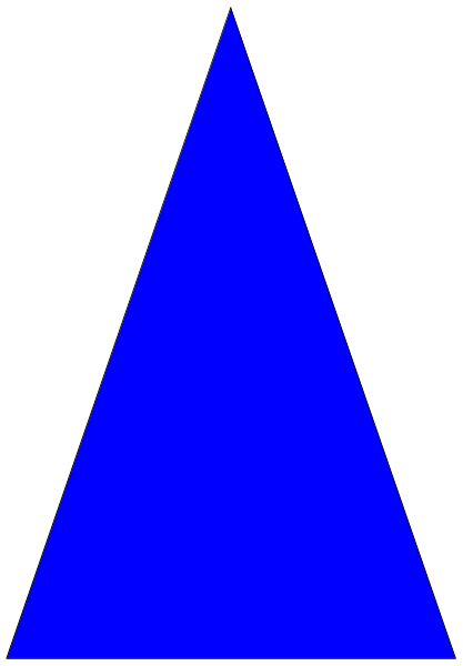 The image shows a blue triangle on top of two stripes that alternate between black and white.