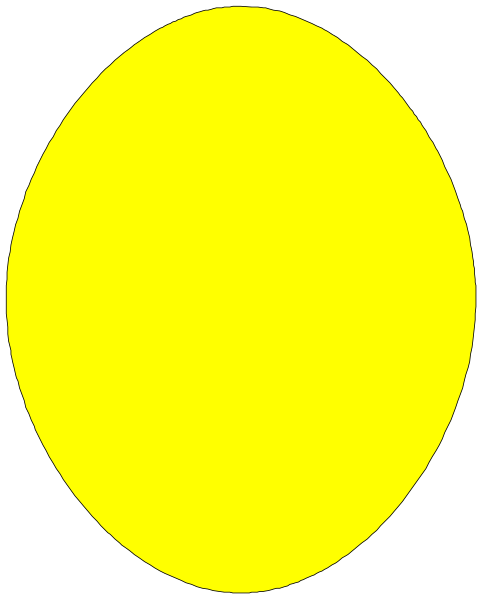 The image shows a simple yellow egg with no other discernible elements present within it.