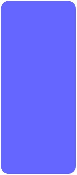 The image shows a blue vertical rectangle on top of another rectangular shape that is gray with white stripes at its bottom edge.