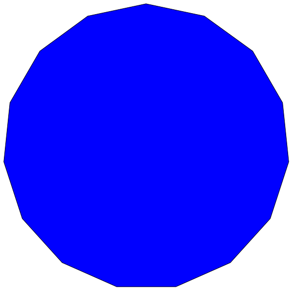 The image shows two blue circles on a black background with no other discernible elements present.