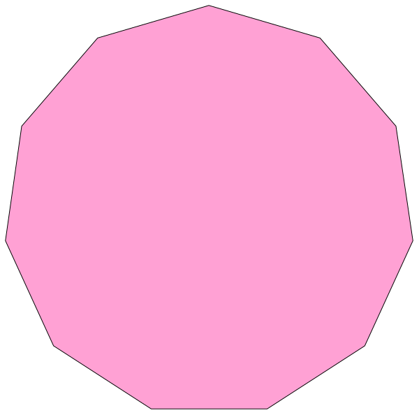 The image shows a pink circle with two smaller circles inside it on top of each other against a black background.