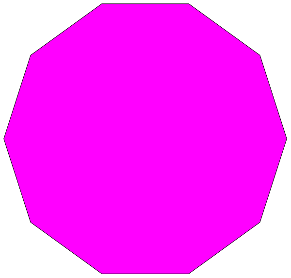 The image shows two pink hexagons against a black background with no other discernible elements present.