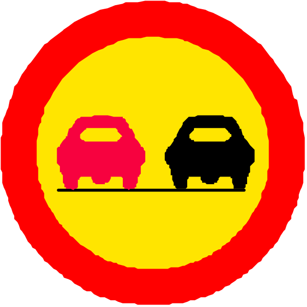 The image shows a red circle with three white arrows pointing to different directions around it; each arrow has an icon of two cars on top indicating no parking in those areas.