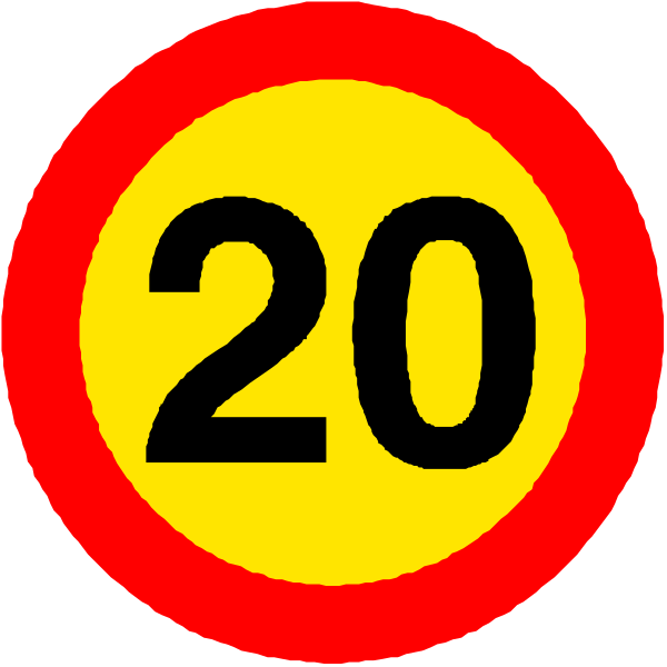 The image shows a red circle with two yellow numbers "20" inside it on top of another larger number "196".