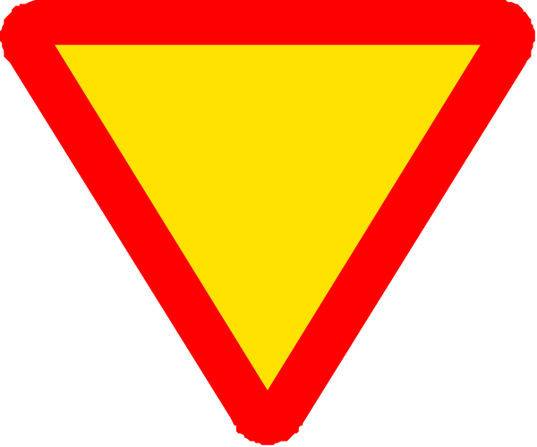 The image shows a red triangle with an exclamation mark inside it on top of what appears to be a yellow background.