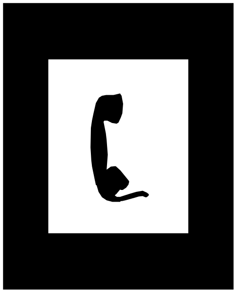 The black silhouette of a cat sitting on its hind legs inside what appears to be an open door frame with white background.