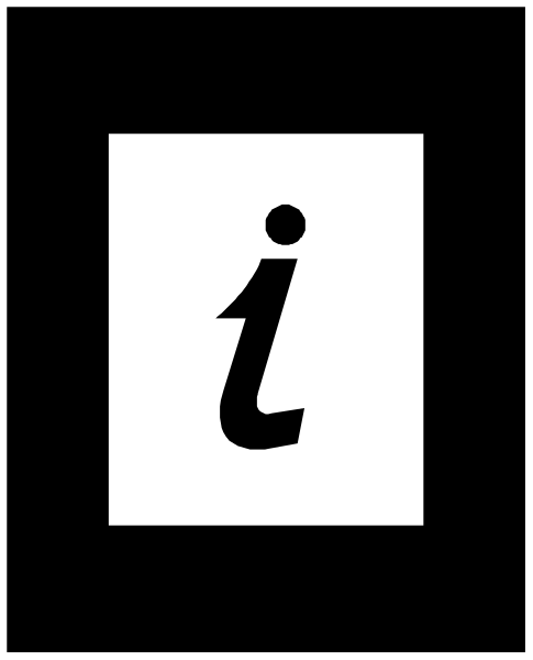 The image shows a black and white graphic with an icon of information inside it on top left corner against gray background.