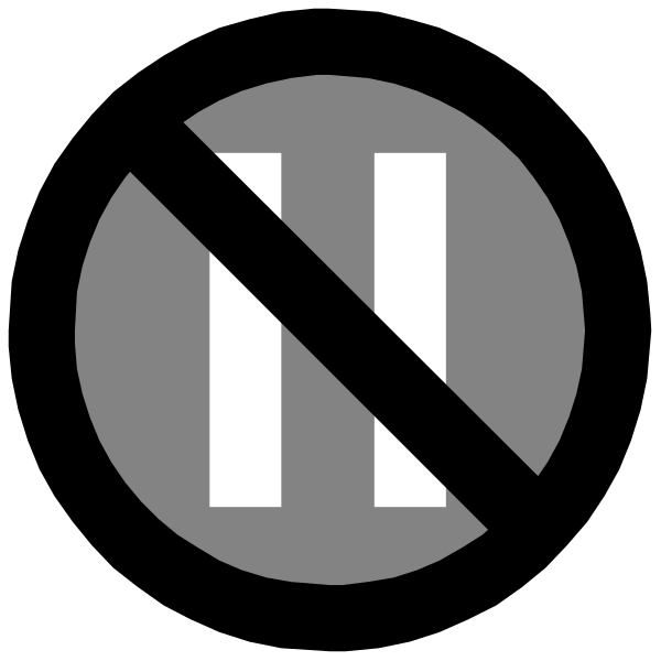 The image shows a black circle with an exclamation mark inside it on top of a white background.