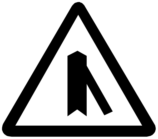 The image shows a black and white graphic of an icon with three lines pointing upwards to form a triangle above another line that points downward in front of it.