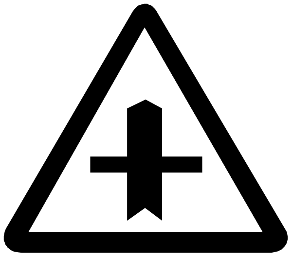 The image shows a black and white logo with an icon that resembles a cross inside it on top of what appears to be two overlapping triangles forming a shape similar to a stylized letter 't'.
