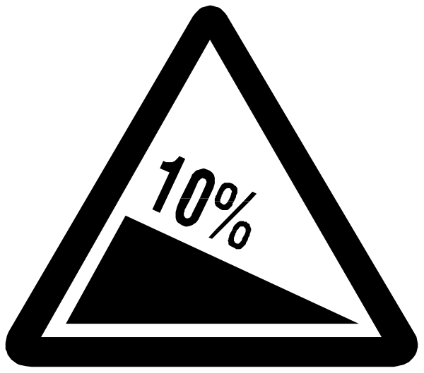 The black and white logo features a triangle with an arrow pointing upwards inside it next to text that reads "10%."