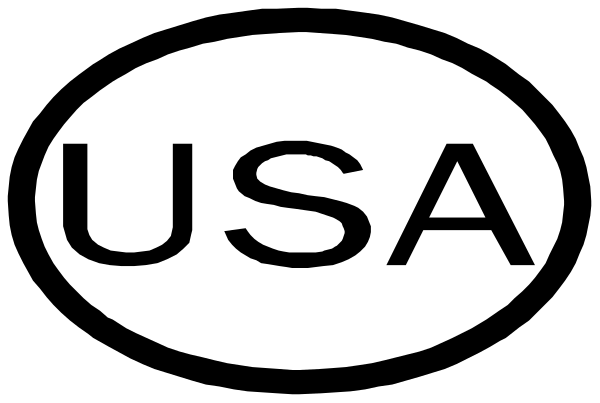 The logo of usa on a black background with white border around it