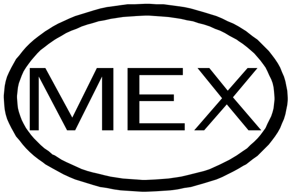 The image shows a logo with text that reads "MEX" on it against a white background.