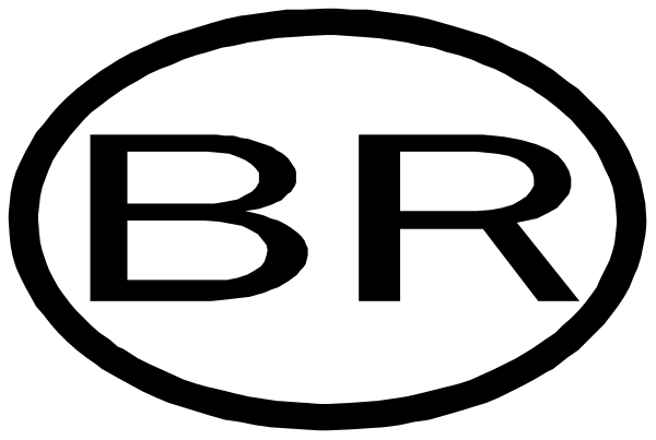The logo of a company with an apple symbol inside it next to some text that is partially obscured by another object.