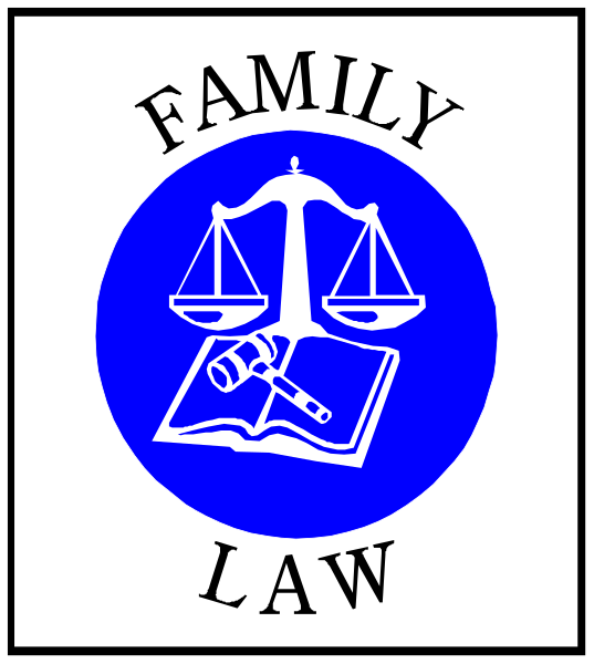 The logo of a family law firm with an open book symbolizing knowledge and justice.